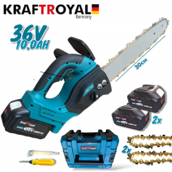 Γερμανικό επαναφορτιζόμενο αλυσοπρίονο Kraft Royal με 2 μπαταρίες και 2 αλυσίδες