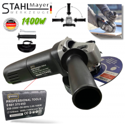 ΗΛΕΚΤΡΙΚΟΣ ΓΩΝΙΑΚΟΣ ΤΡΟΧΟΣ 125mm 1400W STAHLMAYER 220V  ΜΕ ΡΥΘΜΙΣΗ ΤΑΧΥΤΗΤΩΝ
