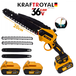 ΑΛΥΣΟΠΡΙΟΝΟ ΜΠΑΤΑΡΙΑΣ KRAFTROYAL 36V 8,0AH ΜΕ Αυτόματη Λίπανση Αλυσίδας 20cm