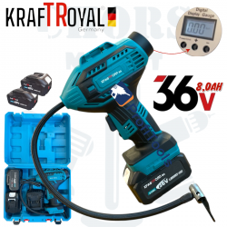 ΚΟΜΠΡΕΣΕΡ ΑΕΡΑ ΓΙΑ ΛΑΣΤΙΧΑ 36V 8.0AH KRAFTROYAL ΜΕ 2 ΜΠΑΤΑΡΙΕΣ