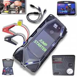 Εξωτερική μπαταρία αυτοκινήτου POWER BANK 12V για τροφοδοσία ρεύματος στην μπαταρια με συμπιεστή και φακο