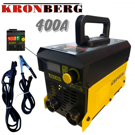 ΗΛΕΚΤΡΟΚΟΛΛΗΣΗ KRONBERG IGBN INVERTER 400A MMA με οθόνη και έως 5mm Ηλεκτρόδια + καλώδια ΗΛΕΚΤΡΟΚΟΛΛΗΣΗ KRONBERG IGBN INVERTER 400A MMA με οθόνη και έως 5mm Ηλεκτρόδια + καλώδια