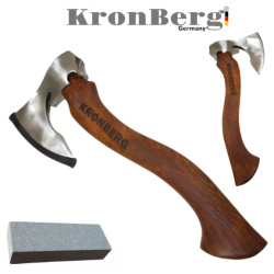 Ξύλινο τσεκούρι KRONBERG με λάμα σφυρήλατου ατσαλιού + δώρο πετρα ακονισματος