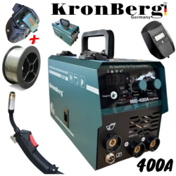 2 σε 1 KRONBERG  Μηχανή Συγκόλλησης 400Α με συρμα και ηλεκτροδιο + Μασκα