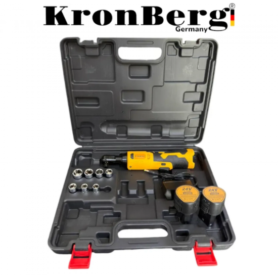 Καστάνια  χωρίς ψήκτρες 24V 5AH 90Nm KRONBERG 2 μπαταρίες και θήκη με σετ μυτών