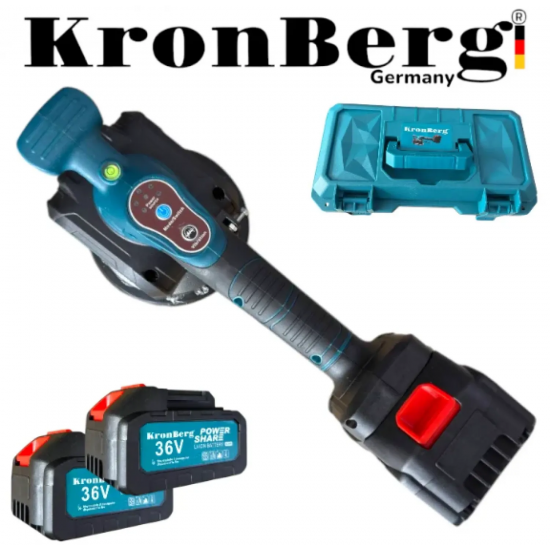 KRONBERG Βεντούζα-δονητής Πλακιδίων 36V 10AH 2 Μπαταρίες σε Βαλίτσα 150kg