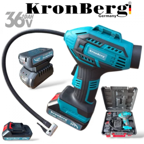 ΚΟΜΠΡΕΣΕΡ ΑΕΡΑ ΓΙΑ ΛΑΣΤΙΧΑ 36V 10AH KRONBERG ΜΕ 2 ΜΠΑΤΑΡΙΕΣ