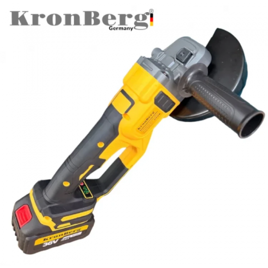 Επαγγελματικός Γωνιακός Τροχός KRONBERG 125mm 36V 10Ah 2 Μπαταρίες και Φορτιστής σε Θήκη