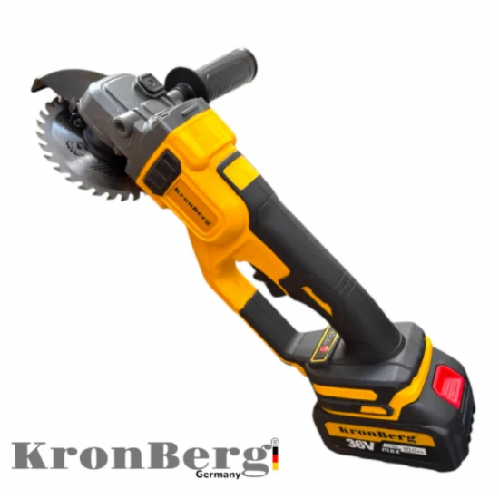 Επαγγελματικός Γωνιακός Τροχός KRONBERG 125mm 36V 10Ah 2 Μπαταρίες και Φορτιστής σε Θήκη