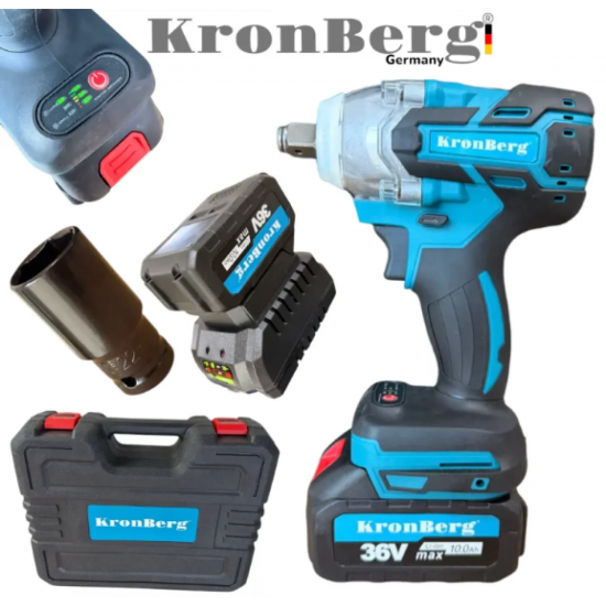 Μπουλονόκλειδο 36V 10AH 850Nm KRONBERG 2 Μπαταρίες Φορτιστής και Θήκη