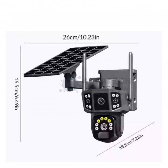 Ηλιακή κάμερα 4G με κάρτα SIM, διπλό φακό IPC-V380-P3