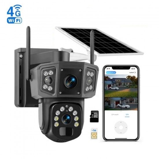 Ηλιακή κάμερα 4G με κάρτα SIM, διπλό φακό IPC-V380-P3
