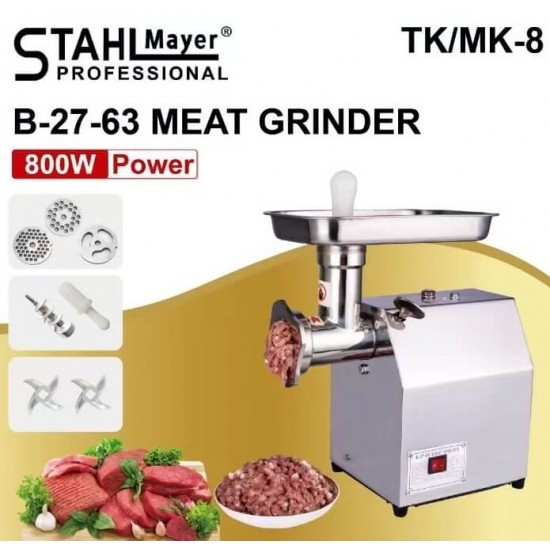 ΗΛΕΚΤΡΙΚΗ ΚΡΕΑΤΟΜΗΧΑΝΗ STAHLMAYER TK/MK-8 ΜΕ ΜΕΙΩΤΗΡΑ 800W ΕΠΑΓΓΕΛΜΑΤΙΚΗ