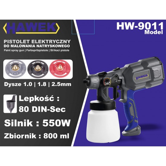 Ηλεκτρικο πιστολι βαφης HAWEK HW-9011 Ηλεκτρικο πιστολι βαφης HAWEK HW-9011
