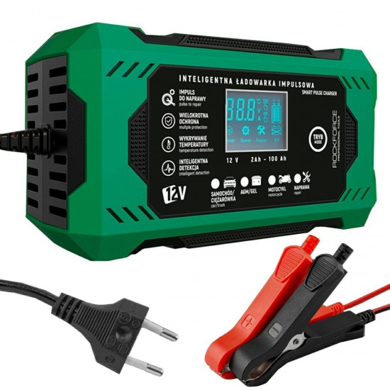 Φορτιστής μπαταρίας 6A 12V 2AH-100AH ROCKFORCE Φορτιστής μπαταρίας 6A 12V 2AH-100AH ROCKFORCE