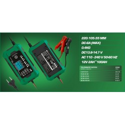 Φορτιστής μπαταρίας 6A 12V 2AH-100AH ROCKFORCE