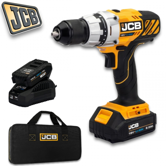 Κατσαβίδι μπαταρίας JCB 45Nm 18V 18DD-2X-E Τρυπάνι με μπαταρία και φορτιστή Κατσαβίδι μπαταρίας JCB 45Nm 18V 18DD-2X-E Τρυπάνι με μπαταρία και φορτιστή