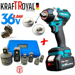 Επαναφορτιζομενο μπουλονοκλειοδο Kraft 36V 10Ah 850 N/m + 8 προσαρμογείς
