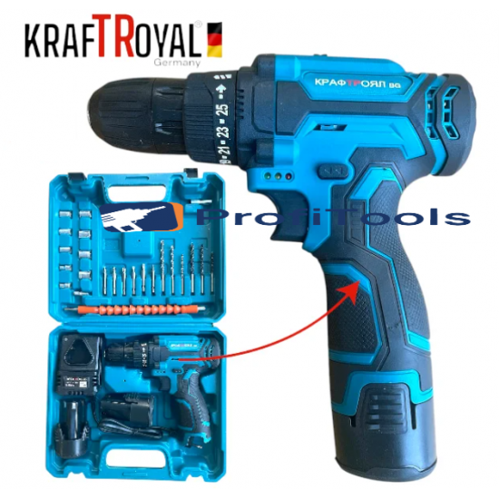 Επαναφορτιζόμενο κατσαβίδι 2 ταχυτήτων kraftroyal 24v Επαναφορτιζόμενο κατσαβίδι 2 ταχυτήτων kraftroyal 24v