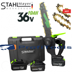 EΠΑΝΑΦΟΡΤΙΖΟΜΕΝΟ αλυσοπρίονο STAHLMAYER 36V 10Ah με δύο μπαταρίες και 2 αλυσίδες – ΛΑΜΑ 35cm
