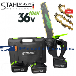 EΠΑΝΑΦΟΡΤΙΖΟΜΕΝΟ αλυσοπρίονο STAHLMAYER 36V 10Ah με δύο μπαταρίες και 2 αλυσίδες – ΛΑΜΑ 35cm