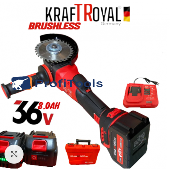 Γωνιακός τροχός μπαταρίας 36V 8Ah 125 mm KraftRoyal Red Mx Fuel Γωνιακός τροχός μπαταρίας 36V 8Ah 125 mm KraftRoyal Red Mx Fuel