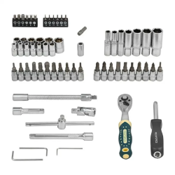 ΣΕΤ ΚΑΡΥΔΑΚΙΑ ΜΕ ΚΑΣΤΑΝΙΑ 66 τεμαχίων 1/4" ROCKFORCE