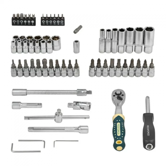 ΣΕΤ ΚΑΡΥΔΑΚΙΑ ΜΕ ΚΑΣΤΑΝΙΑ 66 τεμαχίων 1/4" ROCKFORCE