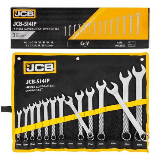 Σετ κλειδια Γερμανοπολυγωνα JCB 14 τεμαχια 10-32mm 5141P Σετ κλειδια Γερμανοπολυγωνα JCB 14 τεμαχια 10-32mm 5141P