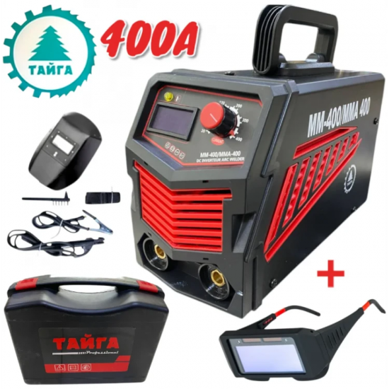Ηλεκτροκόλληση Inverter 400A με οθόνη σε βαλίτσα και γυαλιά TAIGA