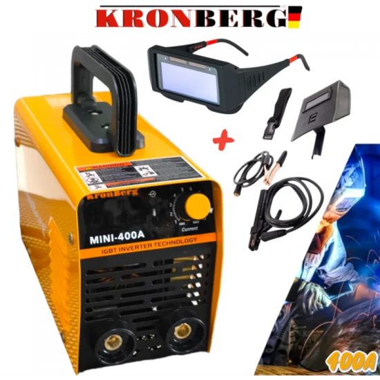 Μηχανή συγκόλλησης KRONBERG με ηλεκτρόδιο 400A με οθόνη + δώρο ΗΛΙΑΚΑ ΓΥΑΛΙΑ ΣΥΓΚΟΛΛΗΣΗΣ