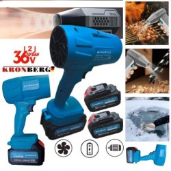 Πιστόλι Φυσητήρα Turbo 36V 10.0AH για Φύλλα, Χιόνι, Πλύσιμο Αυτοκινήτου, Μπάρμπεκιου, Φωτιά κ.λπ. 2 Μπαταρίες KRONBERG