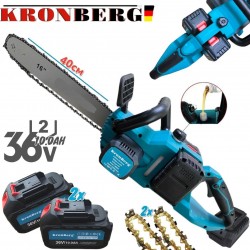 ΑΛΥΣΟΠΡΙΟΝΟ ΜΠΑΤΑΡΙΑΣ 36V KRONBERG 10.0AH 40cm ΛΑΜΑ ΜΕ 2 μπαταρίες ΚΑΙ 2 αλυσίδες