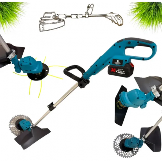 Επαναφορτιζομενο χλοοκοπτικό με μεσινεζα 36V 8.0AH με 2 μπαταρίες 26 cm Professional