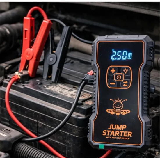 Εξωτερική Μπαταρία, τροφοδοτικό εκκίνησης μπαταρίας 12V, τροφοδοτικό εκκίνησης μπαταρίας 4 σε 1 με συμπιεστή και φακό