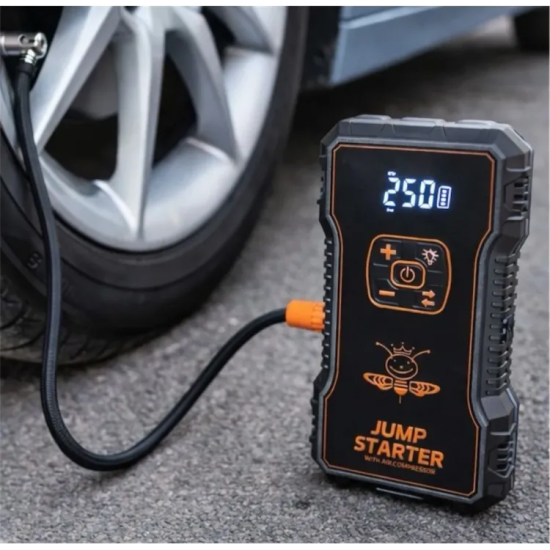 Εξωτερική Μπαταρία, τροφοδοτικό εκκίνησης μπαταρίας 12V, τροφοδοτικό εκκίνησης μπαταρίας 4 σε 1 με συμπιεστή και φακό