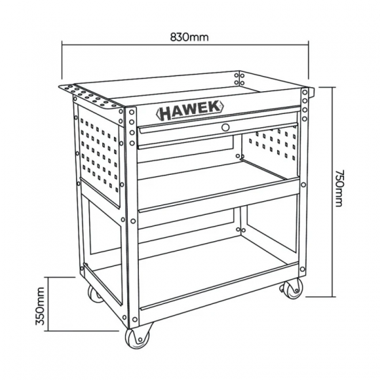 Κινητό καρότσι εργαλείων HAWEK HW-1191 με συρτάρι