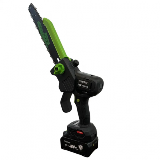 ΕΠΑΝΑΦΟΡΤΙΖΟΜΕΝΟ ΑΛΥΣΟΠΡΙΟΝΟ STAHLMAYER 36V 10AH ΜΕ ΟΘΟΝΗ, ΔΥΟ ΜΠΑΤΑΡΙΕΣ ΚΑΙ 2 ΑΛΥΣΙΔΕΣ – ΛΑΜΑ 30CM