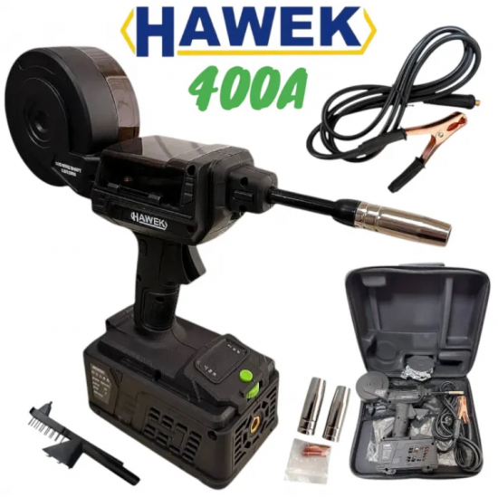 φορητό πιστόλι ηλεκτροκολλησης με συρμα χωρις αεριο HAWEK 400A 