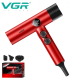 Επαγγελματικό πιστολάκι μαλλιών VGR V-401 με οθόνη LED Κόκκινο και μαύρο πιστολάκι μαλλιών