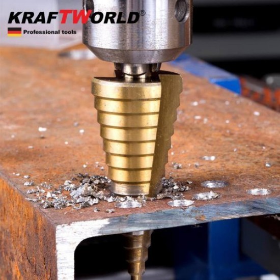 Σετ Κωνικα Τρυπάνια Kraft World με Θήκη 4-32mm 4-20mm 4-12mm